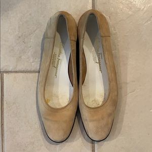 Salvatore Ferragamo beige wedges